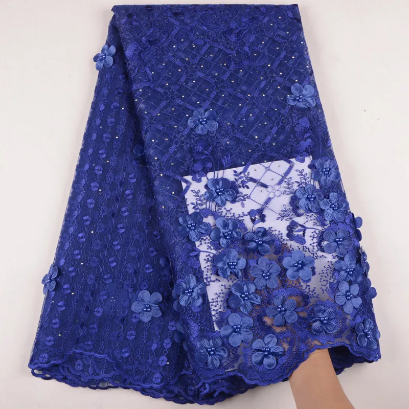 Royal Blue French Lace Fabric 3D Flowers Embroidered African Tulle Lace Fabric With Beads African Lace Fabric For Wedding Y1543
Royal Blue French Lace Fabric 3D Flowers Embroidered African Tulle Lace Fabric With Beads African Lace Fabric For Wedding Y1543