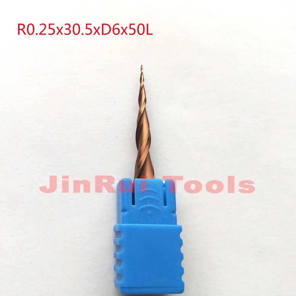 1 шт. R0.25 * D6 30 5 50L 2F HRC55 вольфрамовое твердосплавное покрытие конические