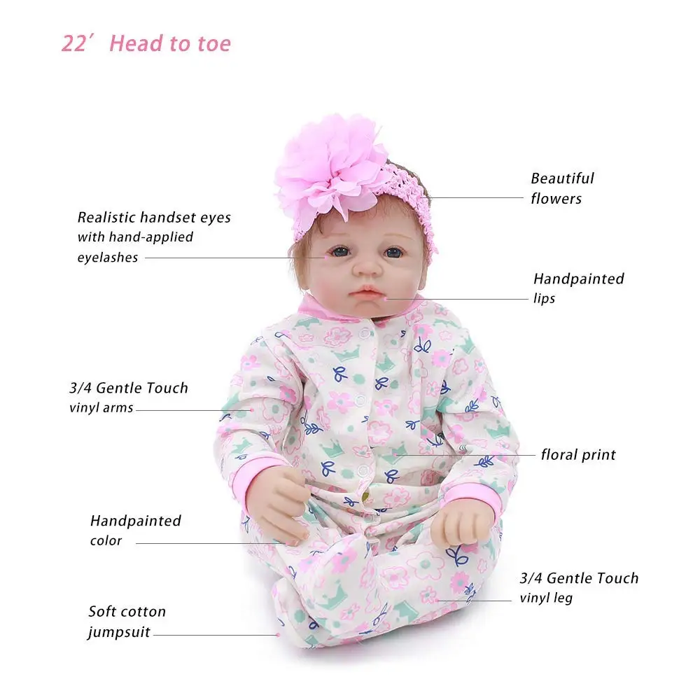 Otarddolls Bebe Reborn Dolls 22"55cm soft Vinyl Silicone reborn baby doll Cute Girl Toys boneca For Children Birthday Gift
Otarddolls Bebe Reborn Dolls 22"55cm soft Vinyl Silicone reborn baby doll Cute Girl Toys boneca For Children Birthday Gift