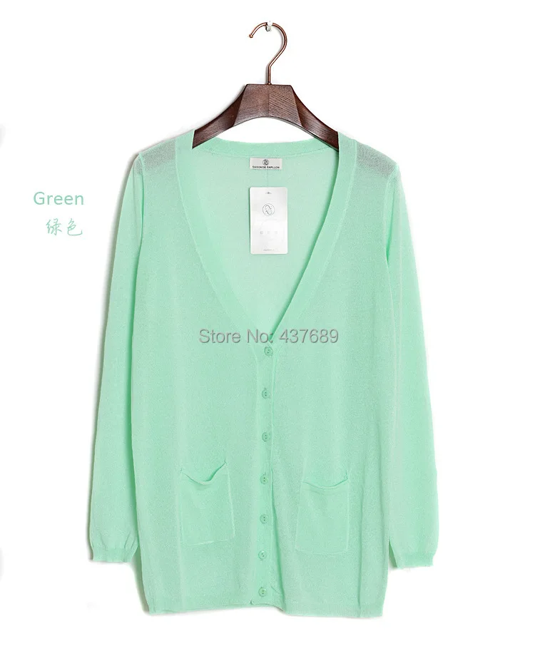 Women long sleeve thin section is prevented bask in air conditioning pocket solid color V-neck Basic Style knitted cardigan
Women long sleeve thin section is prevented bask in air conditioning pocket solid color V-neck Basic Style knitted cardigan