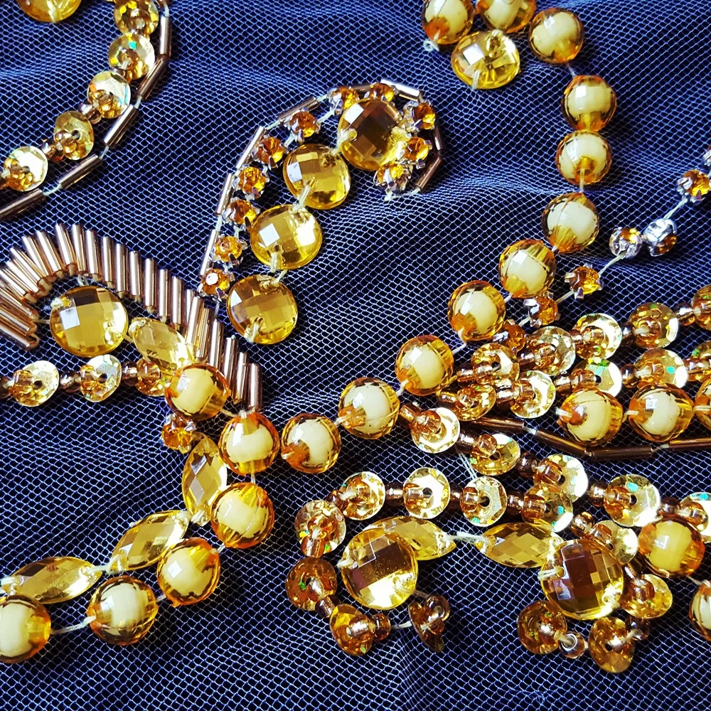 Unique Handmade Yellow Patches Sew on Rhinestones Applique For Dress Accessories,Sewing Crastal For Evening Dress 17x41cm
Unique Handmade Yellow Patches Sew on Rhinestones Applique For Dress Accessories,Sewing Crastal For Evening Dress 17x41cm