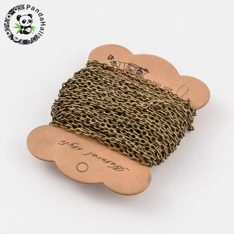 10M Iron Cross Chains Cable Chains, Antique Bronze Color, Size: Chains: about 5mm long, 3.3mm wide, 0.9mm thick
10M Iron Cross Chains Cable Chains, Antique Bronze Color, Size: Chains: about 5mm long, 3.3mm wide, 0.9mm thick