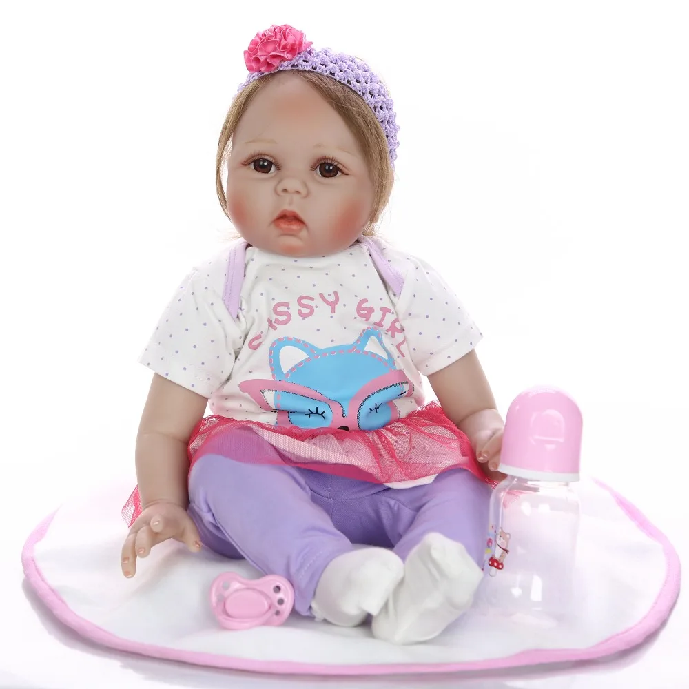 Кукла reborn для маленькой девочки 55 см настоящая силиконовая кукла bebe alive виниловая