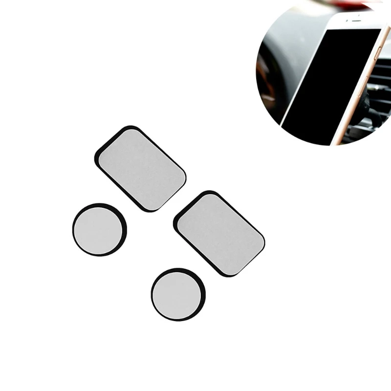 OOTDTY 4pcs New Replace Metal Rectangular Round Plate Sticker For Magnetic Mount Phone Holder | Электроника