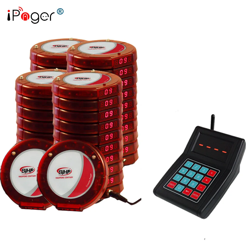 Беспроводная система очереди с 1 передатчиком и 40 пейджерами|pager system|paging