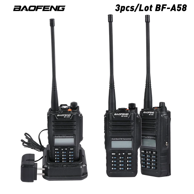 3pcs/lot Original Baofeng BF-A58 Walkie Talkie IP67 Waterproof Telsiz 10km Two Way Radio Hf Transceiver Hunting Radio High Power
3pcs/lot Original Baofeng BF-A58 Walkie Talkie IP67 Waterproof Telsiz 10km Two Way Radio Hf Transceiver Hunting Radio High Power