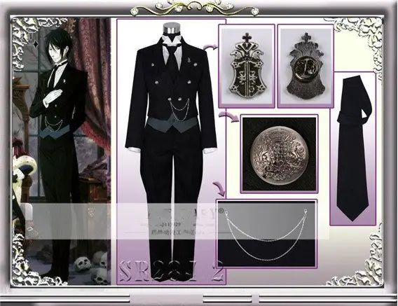 Amine Black Butler Sebastian Michaelis Cosplay Costume Kuroshitsuji Unisex Uniform for Men and Women
Amine Black Butler Sebastian Michaelis Cosplay Costume Kuroshitsuji Unisex Uniform for Men and Women