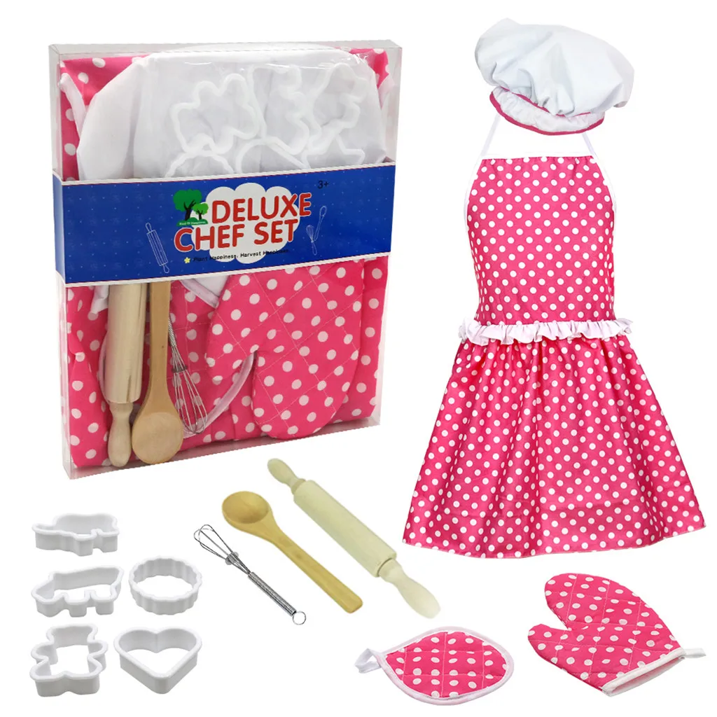 Детский набор инструментов для выпечки 12 шт. готовки и кухонный костюм комплект