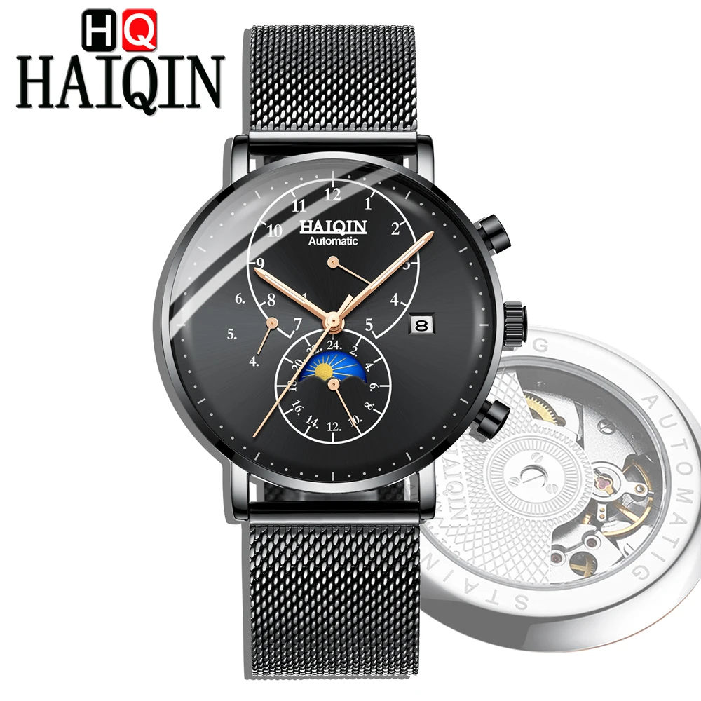 New HAIQIN Mens Watches Top Brand Mechanical Watch Men Sport Wristwatches Stainless Waterproof Automatic Male Clock Relogio Man
New HAIQIN Mens Watches Top Brand Mechanical Watch Men Sport Wristwatches Stainless Waterproof Automatic Male Clock Relogio Man