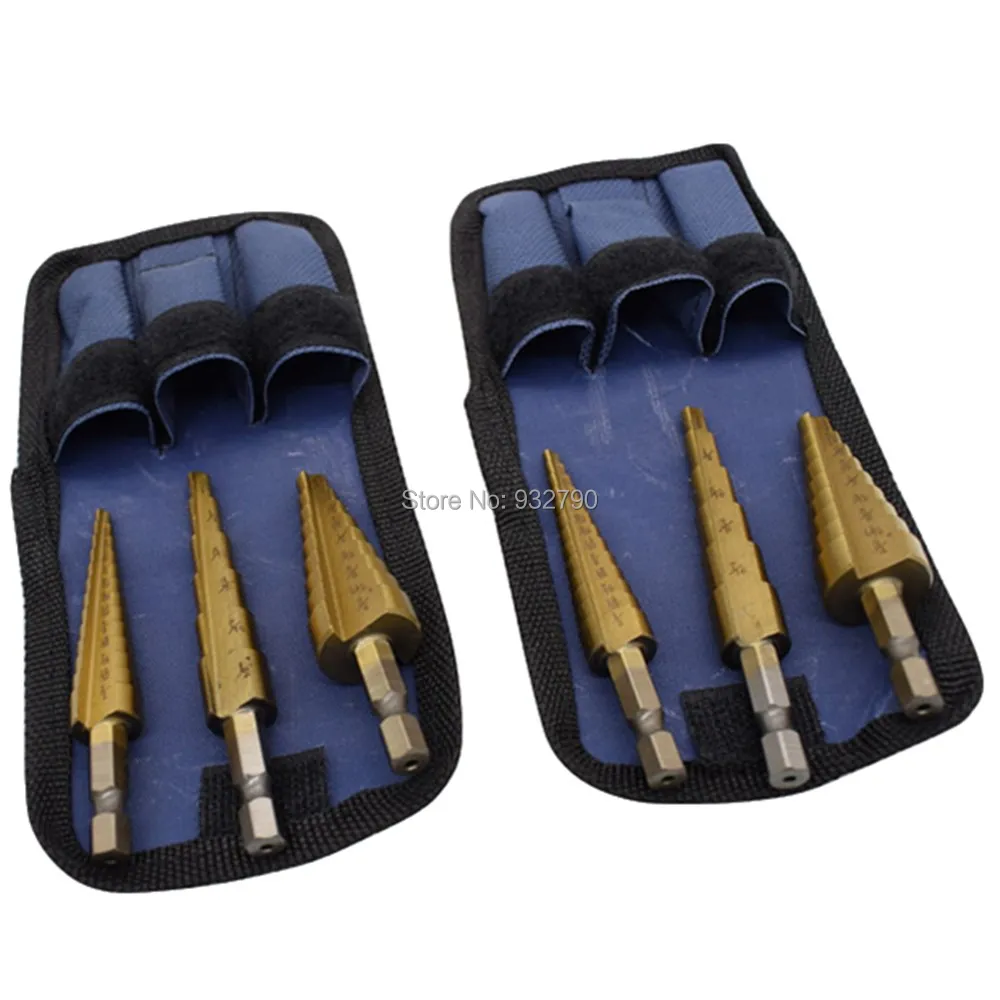6pc High Speed Step Dril Bit Titanium 3/16"-1/2" 1/4"-3/4" 1/8"-1/2" Drilling Holes in Aluminium Brass Copper Plastic Steel Wood
6pc High Speed Step Dril Bit Titanium 3/16"-1/2" 1/4"-3/4" 1/8"-1/2" Drilling Holes in Aluminium Brass Copper Plastic Steel Wood