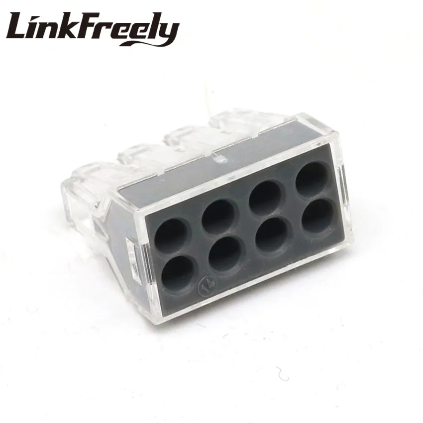 PCT-108 100pcs Quick Wire Connector Teminator Lug 24A 400V 2.5mm^2 8 Pin Spring Faston Terminal Block Connector Set Electric
PCT-108 100pcs Quick Wire Connector Teminator Lug 24A 400V 2.5mm^2 8 Pin Spring Faston Terminal Block Connector Set Electric