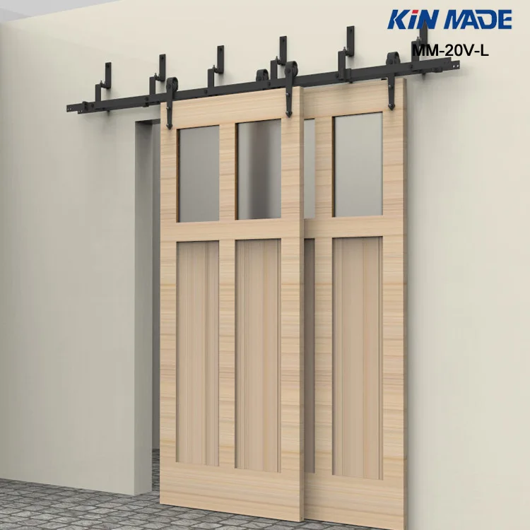 KIN MADE MM-20V-L Bypass double panel sliding barn door hardware Arrow shape roller
KIN MADE MM-20V-L Bypass double panel sliding barn door hardware Arrow shape roller