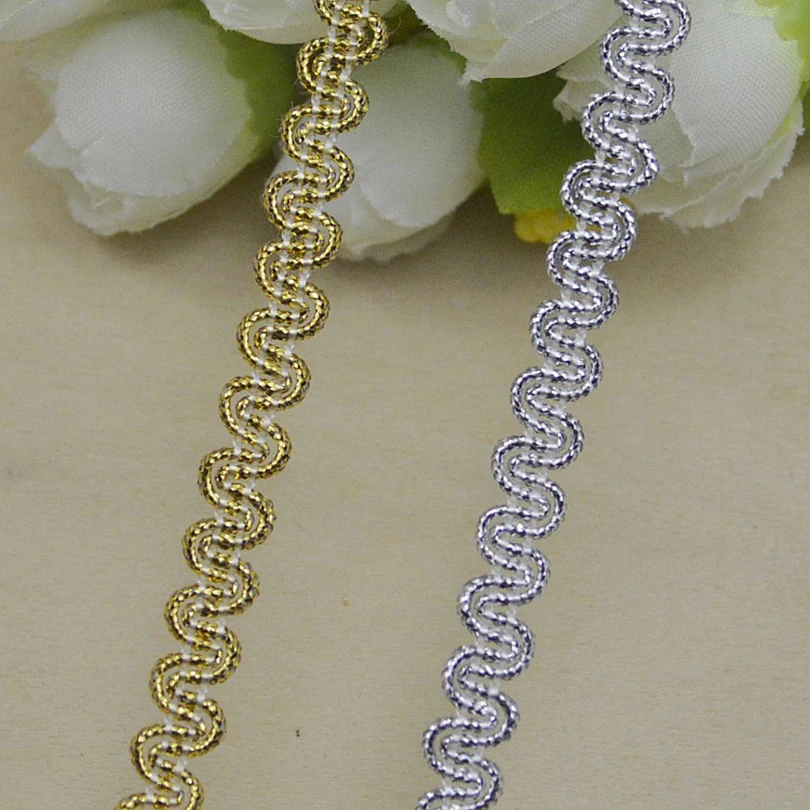 100Yards Gold Lace Ribbon Silver Trims Braided For Costume Decoration High Quality DIY Centipede Braided Ribbon Sewing Supplies
100Yards Gold Lace Ribbon Silver Trims Braided For Costume Decoration High Quality DIY Centipede Braided Ribbon Sewing Supplies