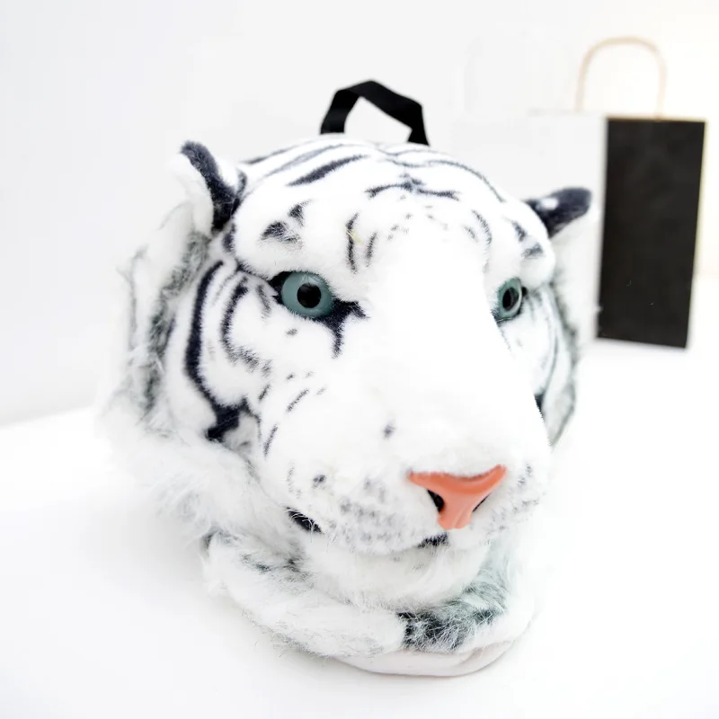 Рюкзак для девочек с объемным животным дизайном тигр лев леопард панда меховые