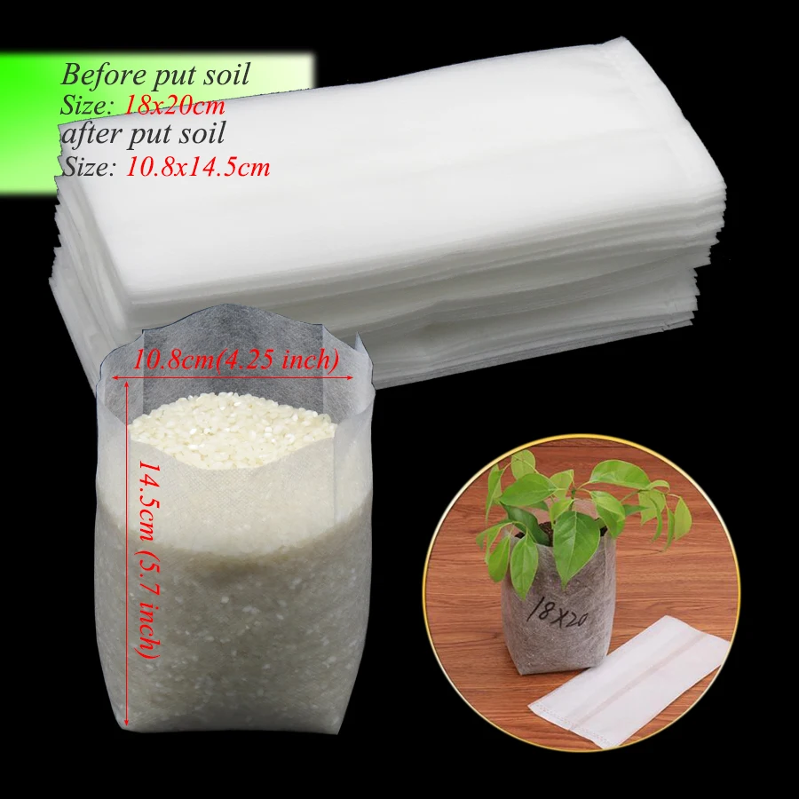 50PCS 18x20cm Biodegradable Plant Bags Environmental Disposable Planting Grow Bags Non-woven Fabric Pouch Root Container
50PCS 18x20cm Biodegradable Plant Bags Environmental Disposable Planting Grow Bags Non-woven Fabric Pouch Root Container