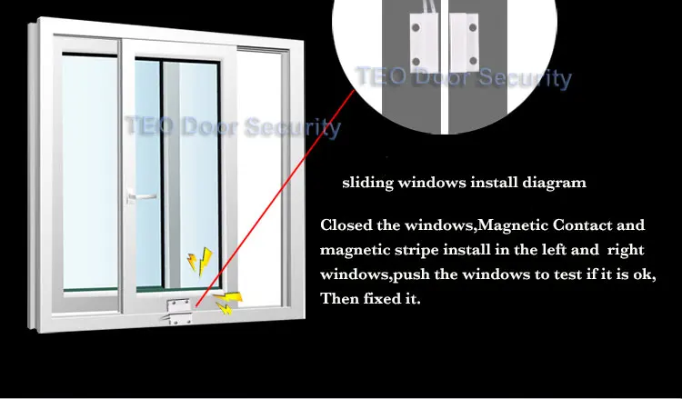 Домашняя сигнализация проводной Магнитный Датчик Контакта на окно дверь датчик