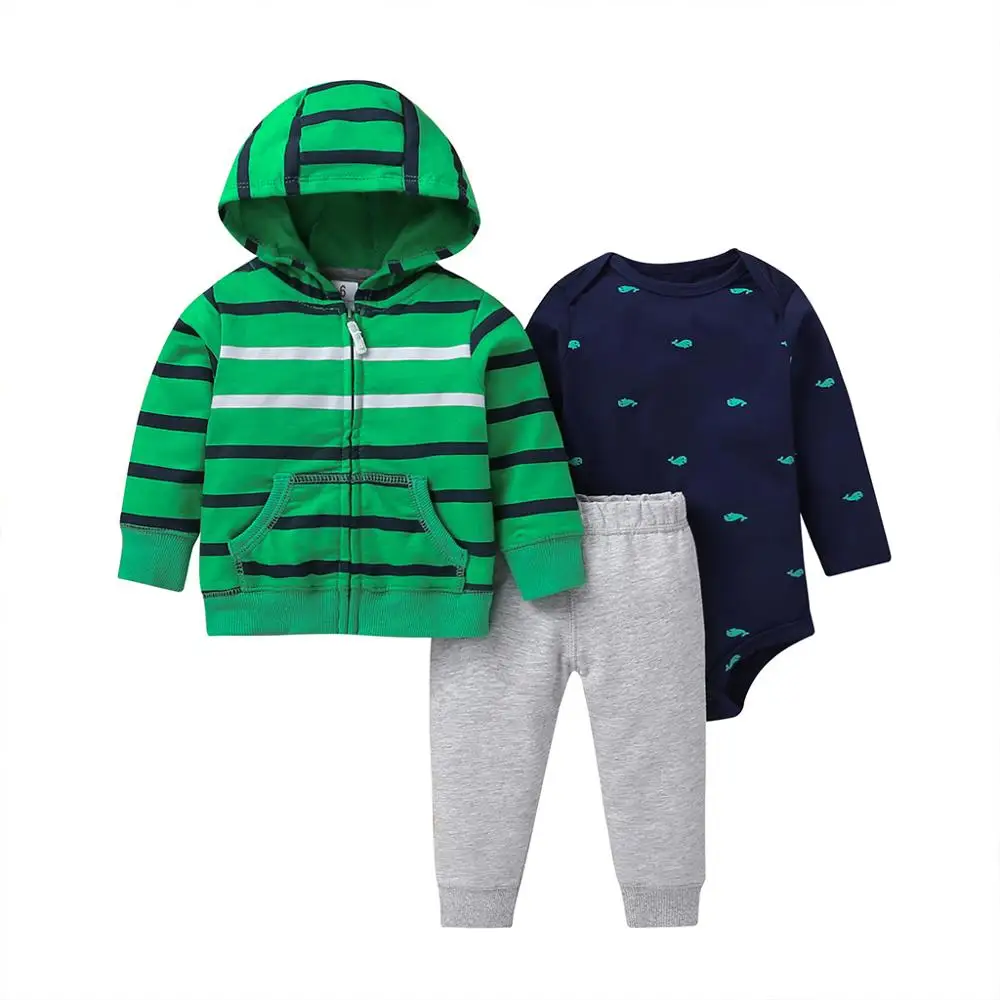 Baby Boy Clothing sets for Autumn Strip Hoodie Long sleeve Bodysuit soft cotton Pants 3 Pieces jacket set 6M-24M Size
Baby Boy Clothing sets for Autumn Strip Hoodie Long sleeve Bodysuit soft cotton Pants 3 Pieces jacket set 6M-24M Size