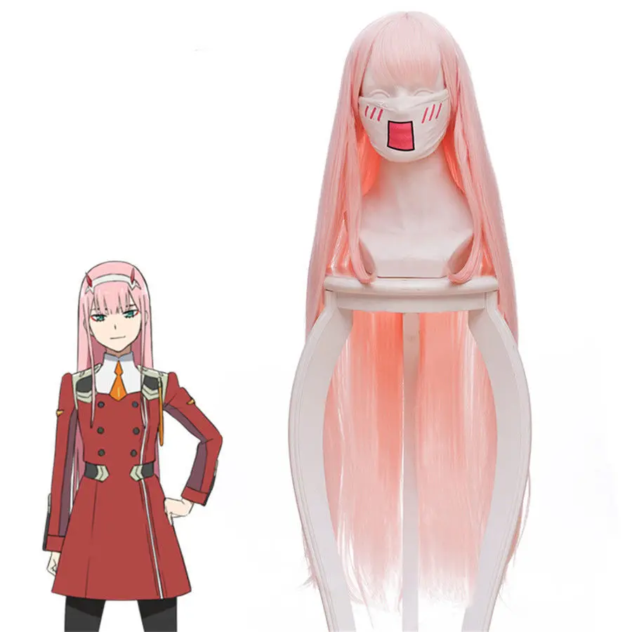 DARLING в FRANXX ноль два товара: 002 Косплэй парик 02 длинные прямые светильник розовый