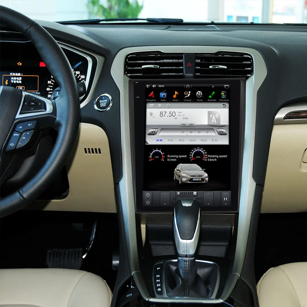 Tesla 12 1 ''Android 9 0 Автомобильный GPS навигатор DVD плеер для Ford Mondeo Fusion MK5 2013 + 2 Din