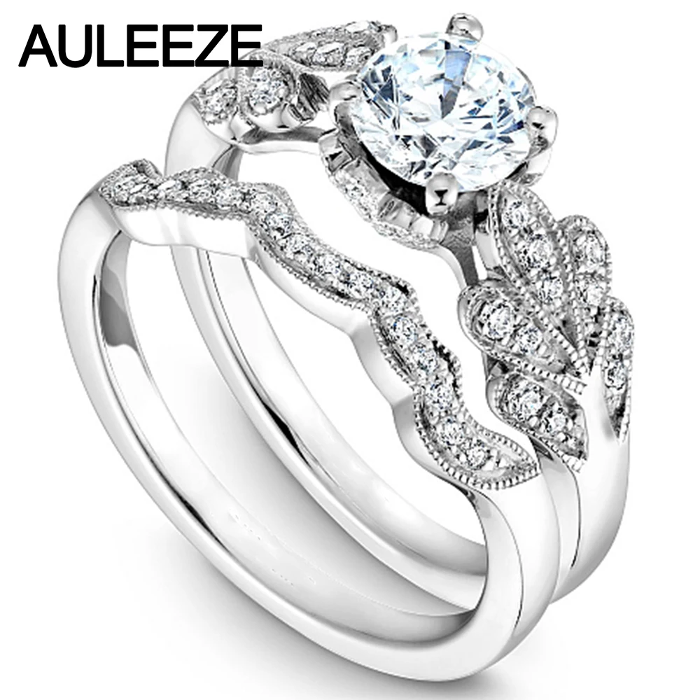 Leaf Pattern Moissanites Engagement Ring Sets 14K White Gold 1CT Forever Brilliant Lab Grown Diamond Ring Wedding Bridal Set
Leaf Pattern Moissanites Engagement Ring Sets 14K White Gold 1CT Forever Brilliant Lab Grown Diamond Ring Wedding Bridal Set