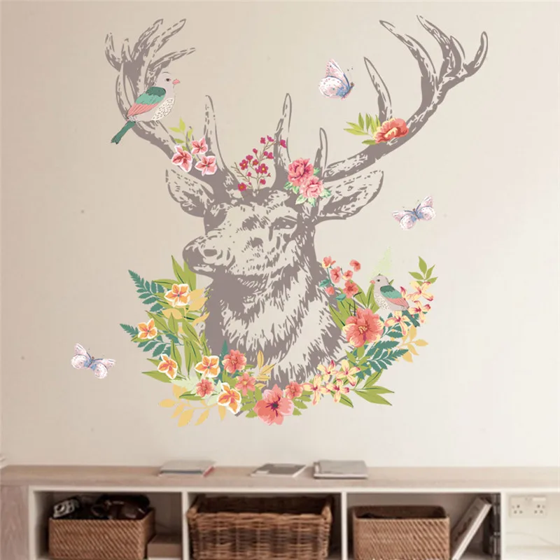 Vintage Colorful Flower Deer Bird Walls Stickers Living Room Bedroom Wall Decals Christmas Birthday Gift Home Decor Mural Poster
Vintage Colorful Flower Deer Bird Walls Stickers Living Room Bedroom Wall Decals Christmas Birthday Gift Home Decor Mural Poster