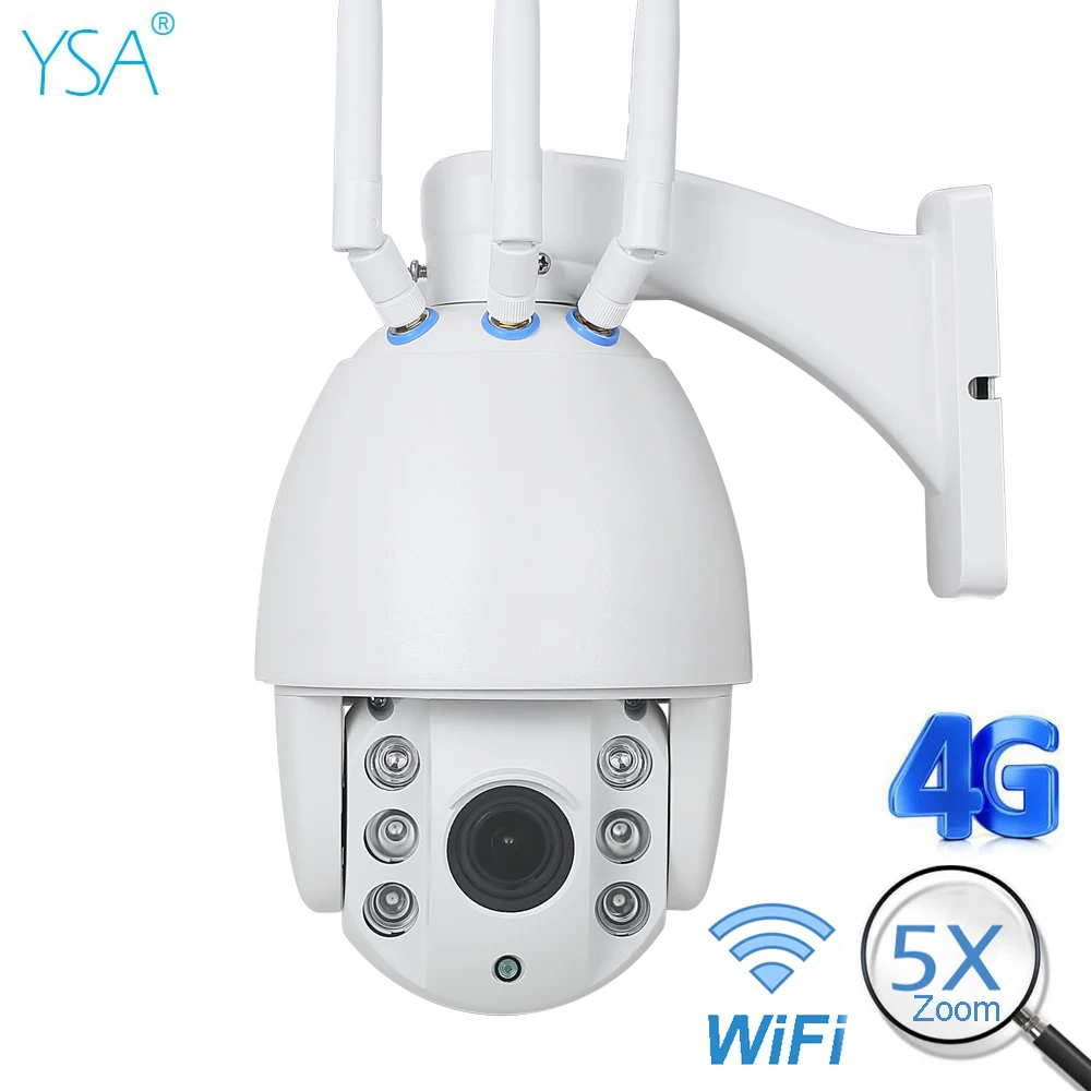 Купольная Внешняя камера видеонаблюдения 1080P Wi Fi PTZ IP 3G 4G GSM SIM 5X зум ИК 50 м ночное
