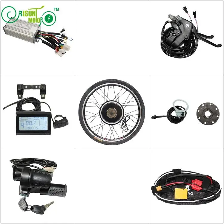 Ebike kit 36 в 48 500 Вт мотор колесо заднего хода 7 скоростей ЖК контроллер PAS для