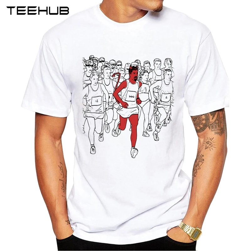 Футболка TEEHUB с принтом дьявола для бега модная повседневная мужская футболка