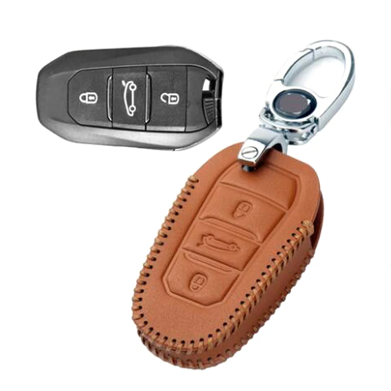 Genuine PU Leather 3 Button Remote Key Bag Case Fob Holder Chain For Peugeot/Citroen Series D
Genuine PU Leather 3 Button Remote Key Bag Case Fob Holder Chain For Peugeot/Citroen Series D