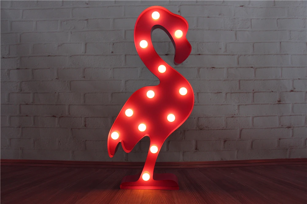 12inch metal LED flamingo light LED Marquee Sign LIGHT UP night light Indoor Deration customize order