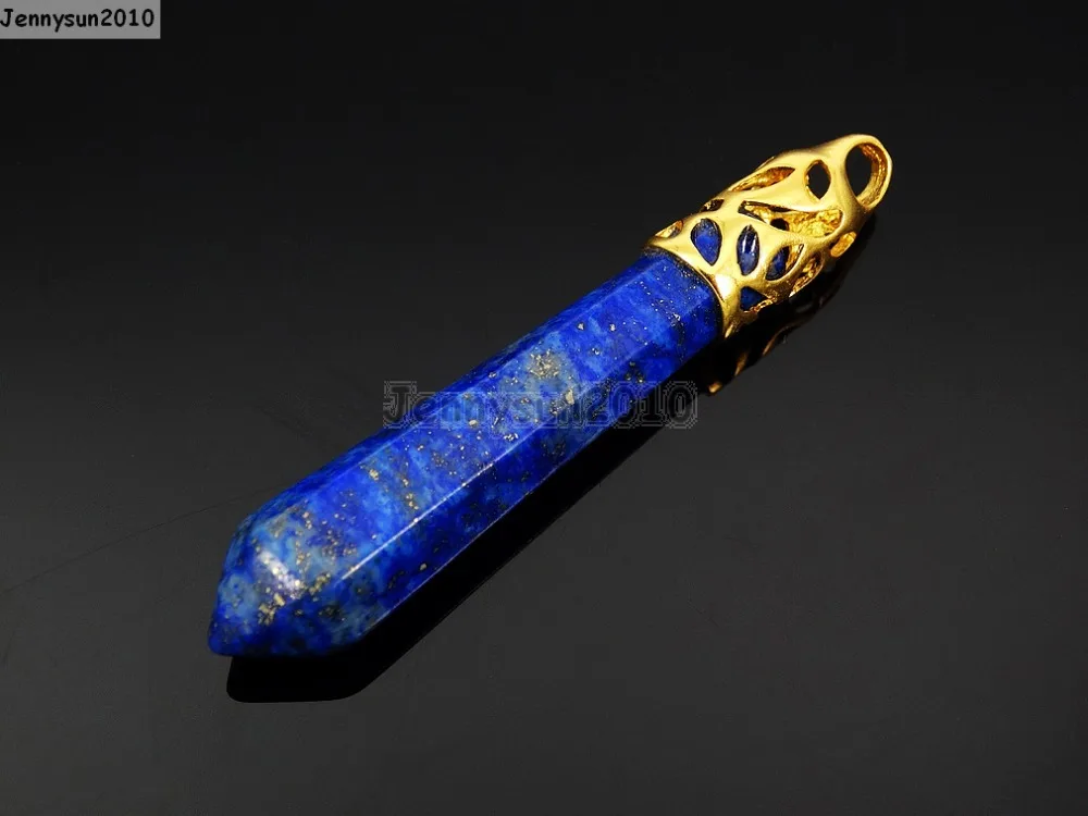 Natural Lapis Lazuli Gems Stones Long Hexagonal Pointed Reiki Chakra Gold Pendant Beads Necklace Jewelry 10Pcs/Pack
Natural Lapis Lazuli Gems Stones Long Hexagonal Pointed Reiki Chakra Gold Pendant Beads Necklace Jewelry 10Pcs/Pack