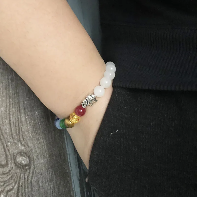 7 Chakra Bracelet For Women Beads White Stone Beaded Wrist elephant Mala Yoga Bracelet Gift for Her
7 Chakra Bracelet For Women Beads White Stone Beaded Wrist elephant Mala Yoga Bracelet Gift for Her