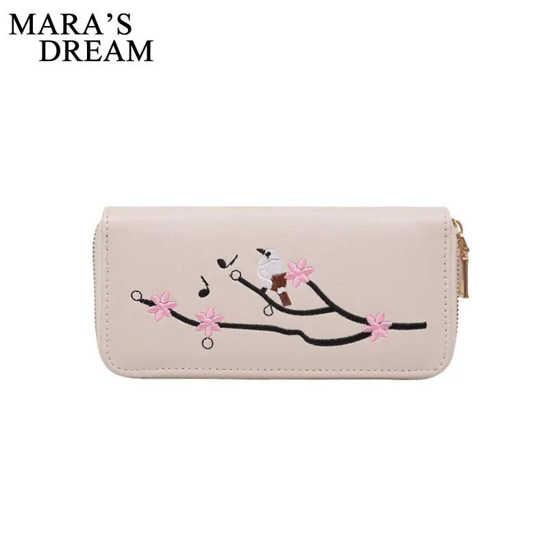 Женские Длинные кошельки Mara's Dream из искусственной кожи с вышивкой в виде роз