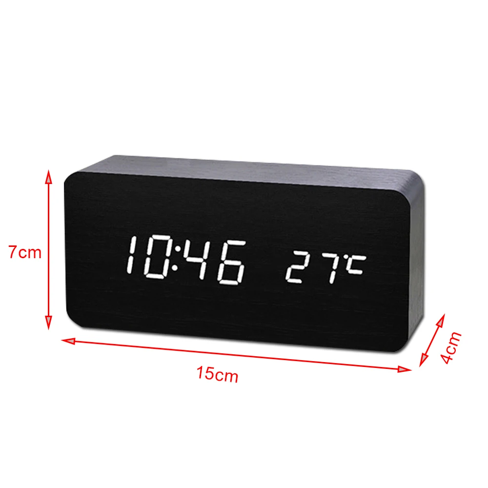 LED Digital Clock Snooze Bamboo Wooden Desktop Alarm Clock for Bedroom Sound Control Temperature Electronic Table Clocks Gift
LED Digital Clock Snooze Bamboo Wooden Desktop Alarm Clock for Bedroom Sound Control Temperature Electronic Table Clocks Gift