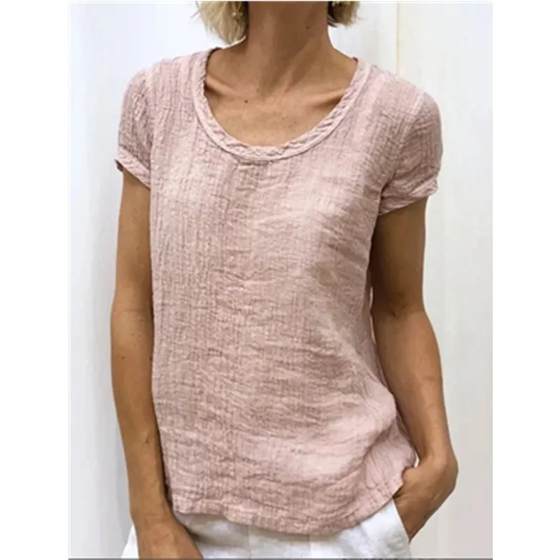 2020 Women Fashion T-shirt Full Cotton Double Crepe Shirts O-Neck Short Sleveve Solid Color Green Pink White Light Gray Shirts
2020 Women Fashion T-shirt Full Cotton Double Crepe Shirts O-Neck Short Sleveve Solid Color Green Pink White Light Gray Shirts