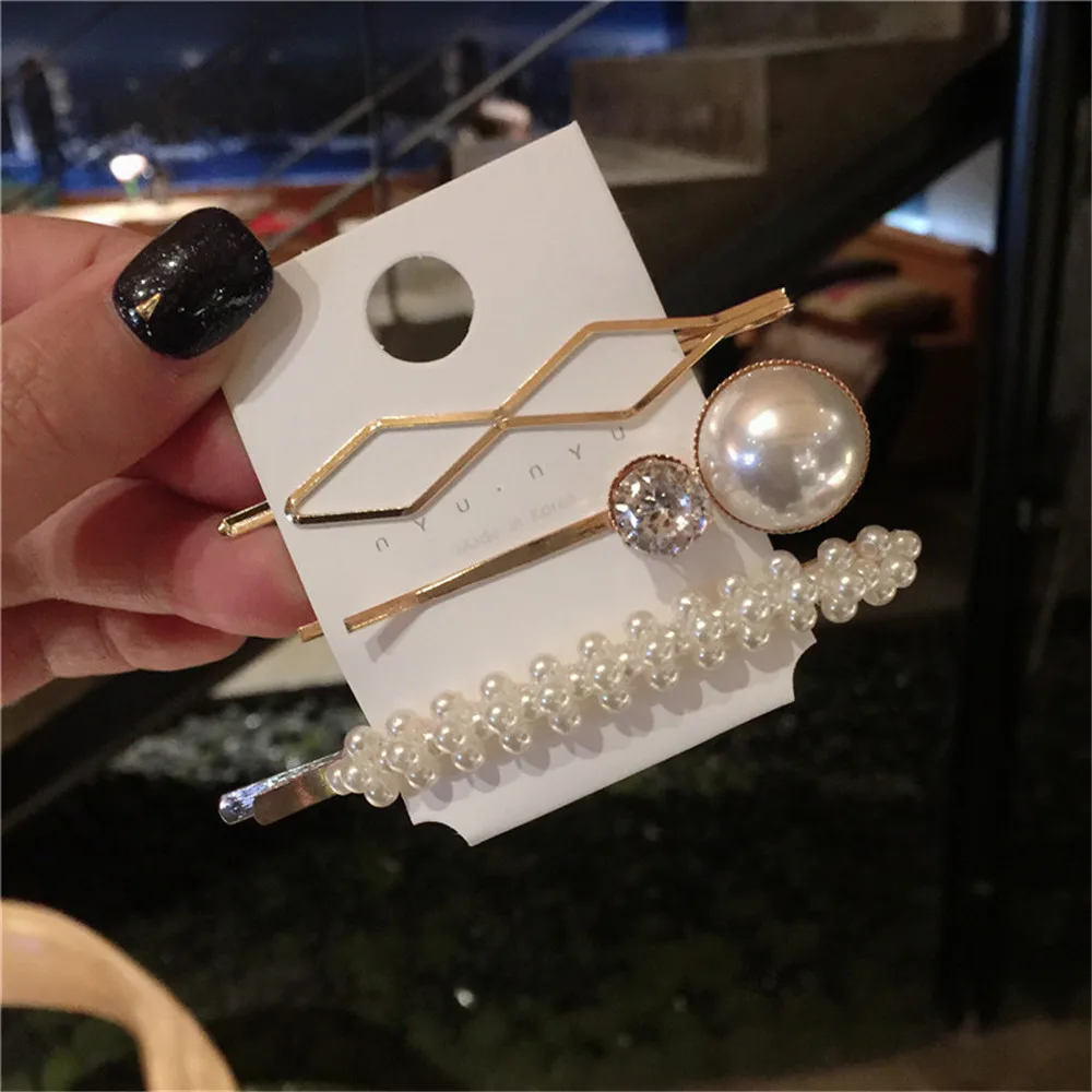 New 1SET Korea Fashion Imitiation Pearl Hair Clips for Women Metal Gold Color Geometric Irregular Hairpins Hair Accessories
New 1SET Korea Fashion Imitiation Pearl Hair Clips for Women Metal Gold Color Geometric Irregular Hairpins Hair Accessories