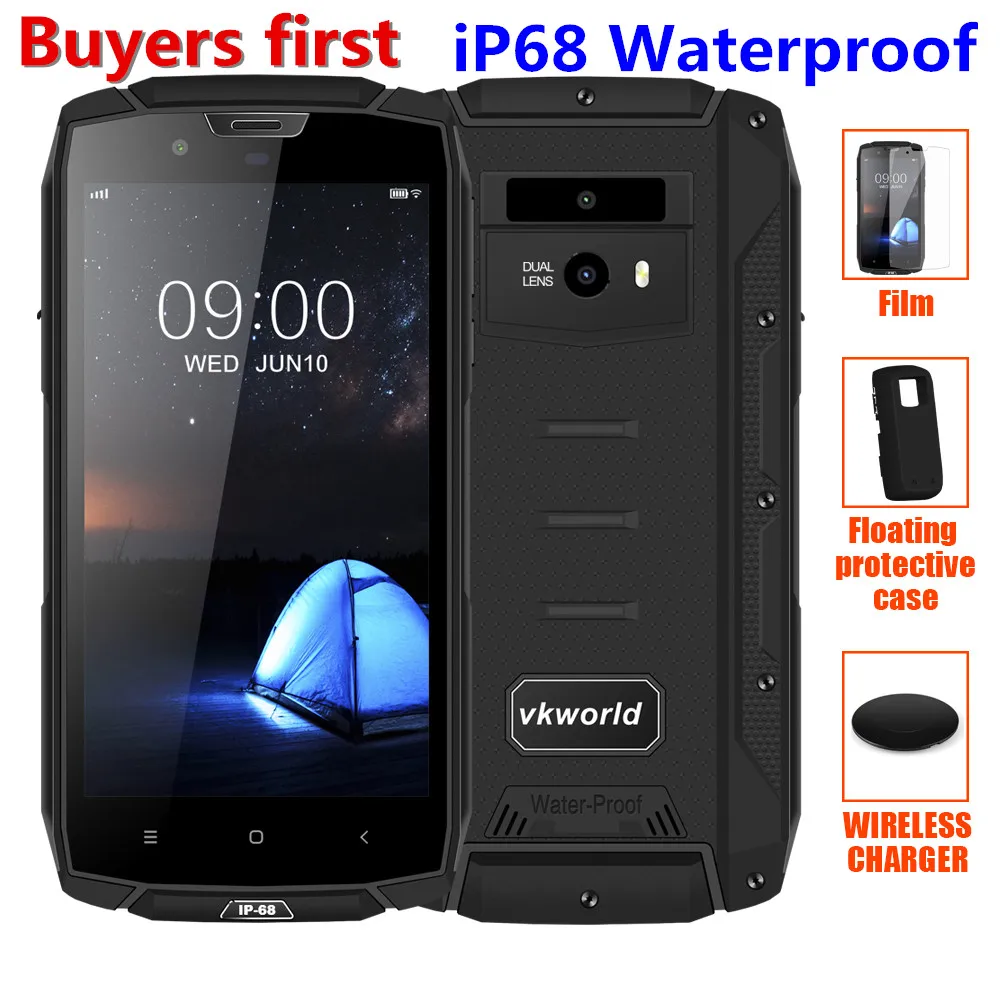 Vkworld VK7000 водонепроницаемый смартфон с IP68 5 2 "mtk6750t восемь ядер Android 8 0