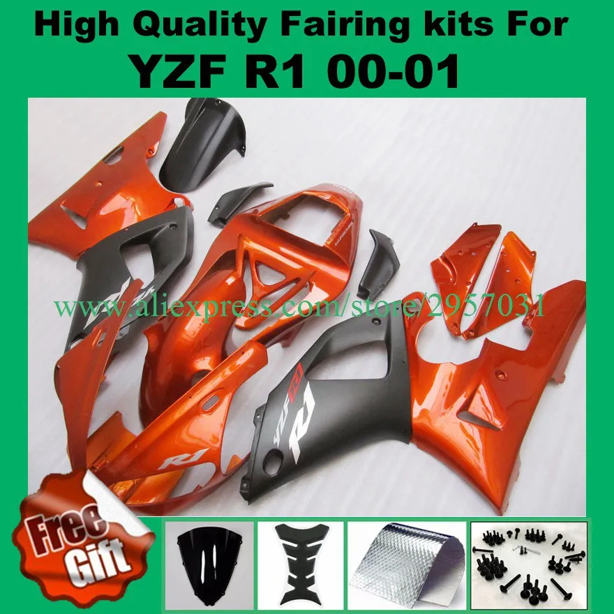 Free screws+gifts For Injection Mold Motorcycle Fairing Fit Yamaha YZF-R1 00 01 Orange Black YZF 1000 2000 2001 Body Kit
Free screws+gifts For Injection Mold Motorcycle Fairing Fit Yamaha YZF-R1 00 01 Orange Black YZF 1000 2000 2001 Body Kit