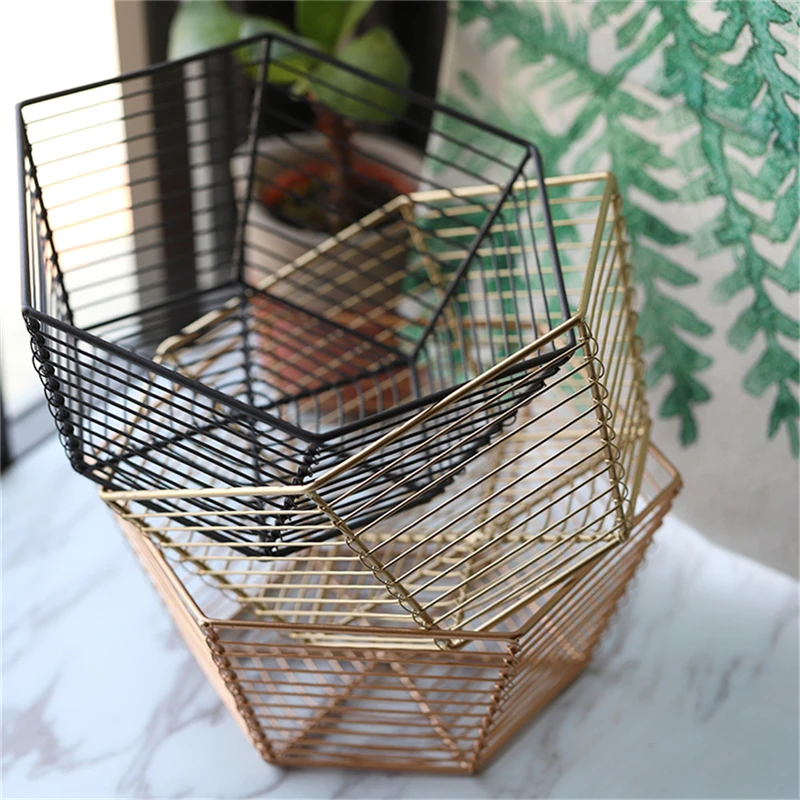 Hexagon Metal Basket Nordic Simple Living Room Fruit Vegetable Bread Sundries Organizer Decoration Drain Storage Bowl
Hexagon Metal Basket Nordic Simple Living Room Fruit Vegetable Bread Sundries Organizer Decoration Drain Storage Bowl