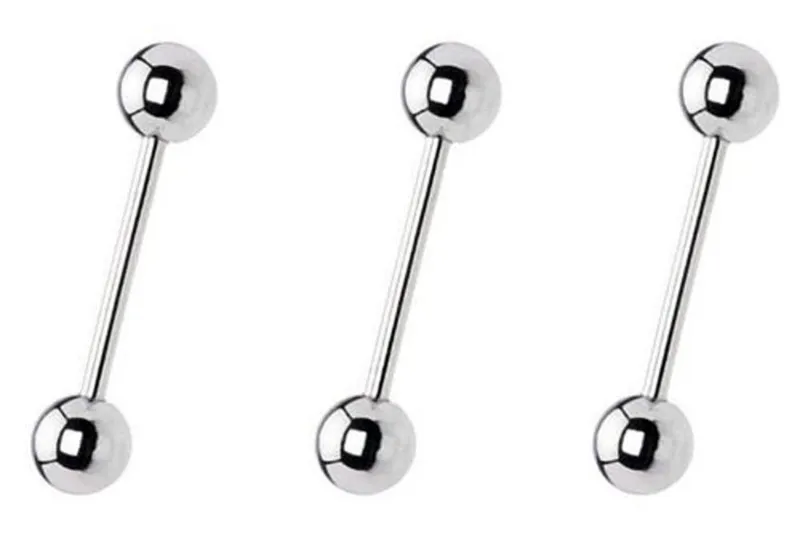 PIERCE ME 3pcs 316L Surgical Steel Solid Barbell Tongue Rings 14G 5/8" Length
PIERCE ME 3pcs 316L Surgical Steel Solid Barbell Tongue Rings 14G 5/8" Length