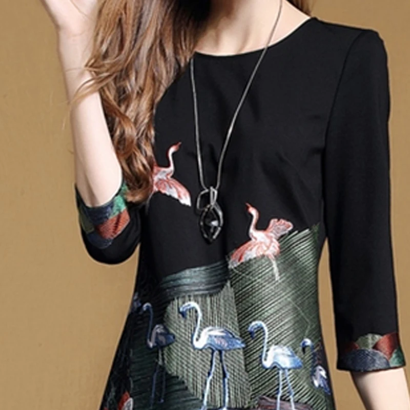 2017 New Spring Summer Women Round Neck Sleeve Embroidery Embroidered Dress Slim Was Thin Large Size Fashion A Word Dress P018
2017 New Spring Summer Women Round Neck Sleeve Embroidery Embroidered Dress Slim Was Thin Large Size Fashion A Word Dress P018