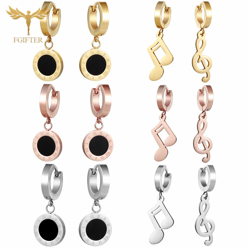 FGifter 2022 Women Hoop Earrings Surgical Steel Earring Music Note Round Pendant Clip Style Hoops Female Jewelry
FGifter 2022 Women Hoop Earrings Surgical Steel Earring Music Note Round Pendant Clip Style Hoops Female Jewelry