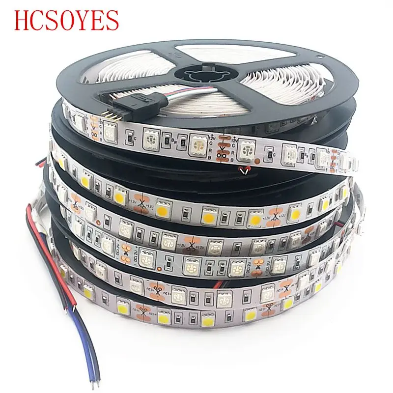 5 м/рулон высокое качество DC12V 60 светодиодный/m 5050 белый/теплый