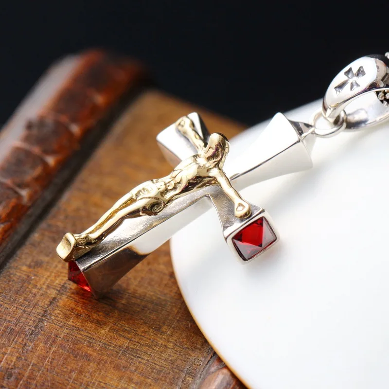 925 silver wholesale Thai silver restoring ancient ways Jesus cross pendant silver pendant with red zircon silver pendant
925 silver wholesale Thai silver restoring ancient ways Jesus cross pendant silver pendant with red zircon silver pendant