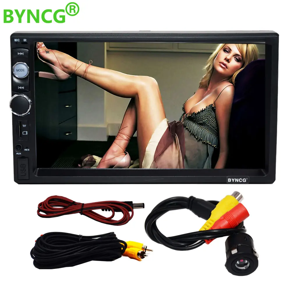 BYNCG 2 din автомагнитола 7 "HD плеер MP5 сенсорный экран цифровой дисплей Bluetooth