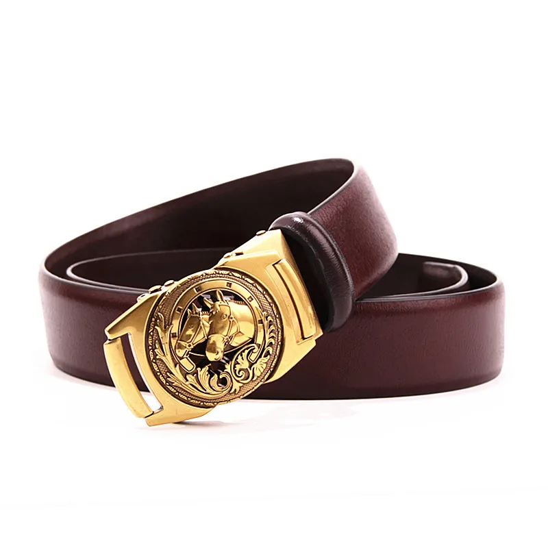 Men's leather automatic buckle leather luxury belt business men's alloy buckle belt retro horse head men
Men's leather automatic buckle leather luxury belt business men's alloy buckle belt retro horse head men