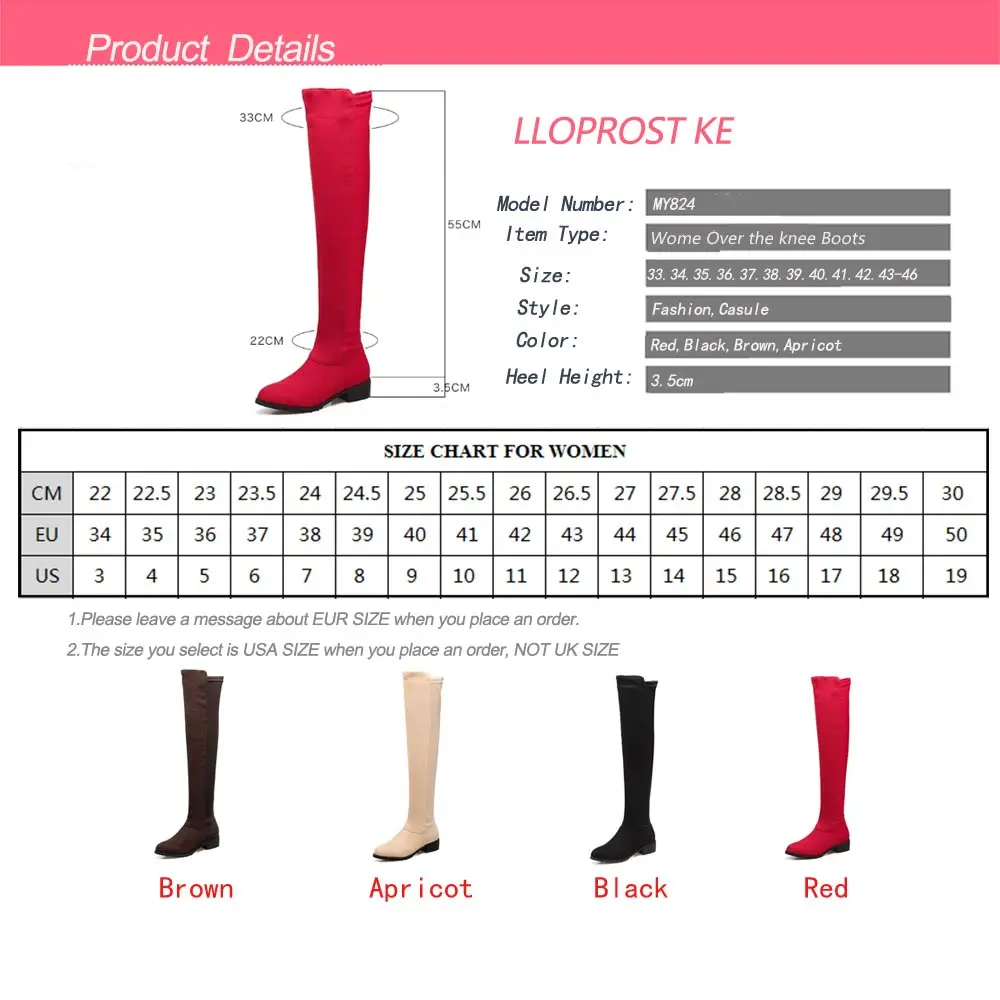 Lloprost ke Autumn Winter Sexy Long Boots Round Toe Over The Knee Boots Thick Heel Zipper Elastic Boots Thigh High Boots MY824
Lloprost ke Autumn Winter Sexy Long Boots Round Toe Over The Knee Boots Thick Heel Zipper Elastic Boots Thigh High Boots MY824