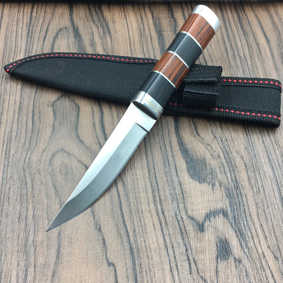 

Походный нож Logwood + со стальной ручкой, портативные охотничьи ножи для выживания с ножом и фиксированным лезвием