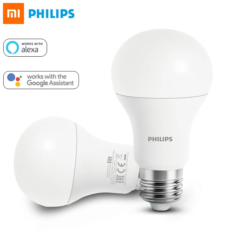 Умный светодиодный светильник Xiao mi Philips E27 белый 800 люмен 9 Вт Wi Fi APP пульт