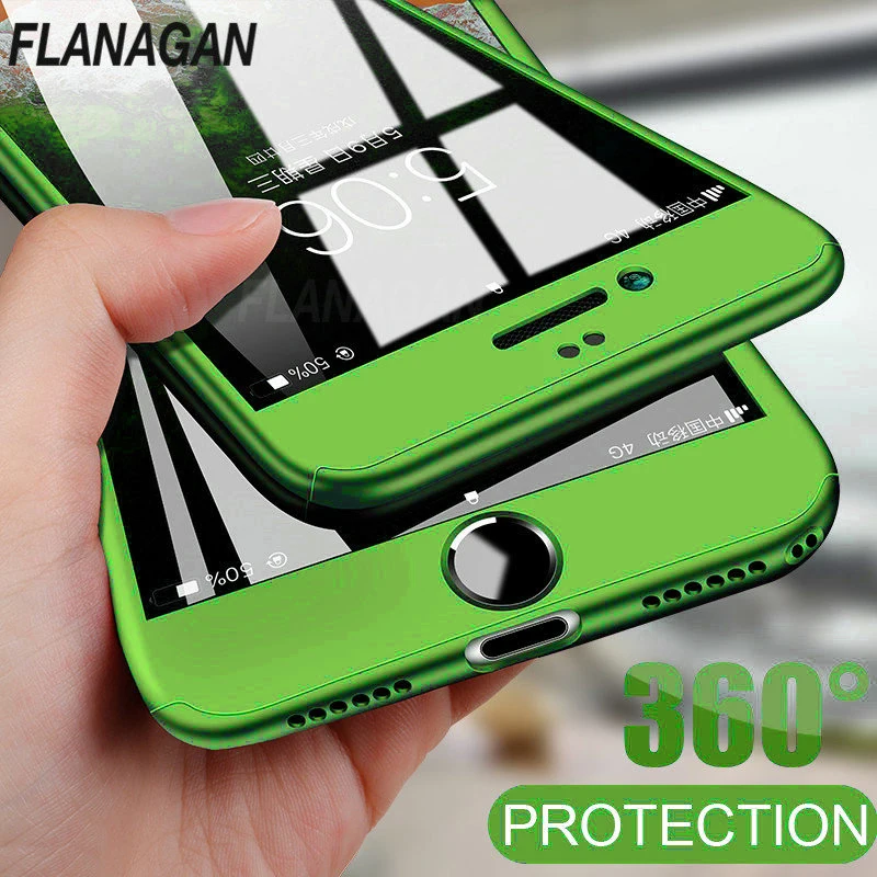 Flanagan чехлы для телефонов с поворотом на 360 градусов iPhone 6 7 8 Plus чехол закаленным
